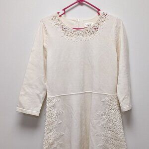 Cream long sleeve dress by Eliza J